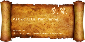 Vitkovits Marianna névjegykártya